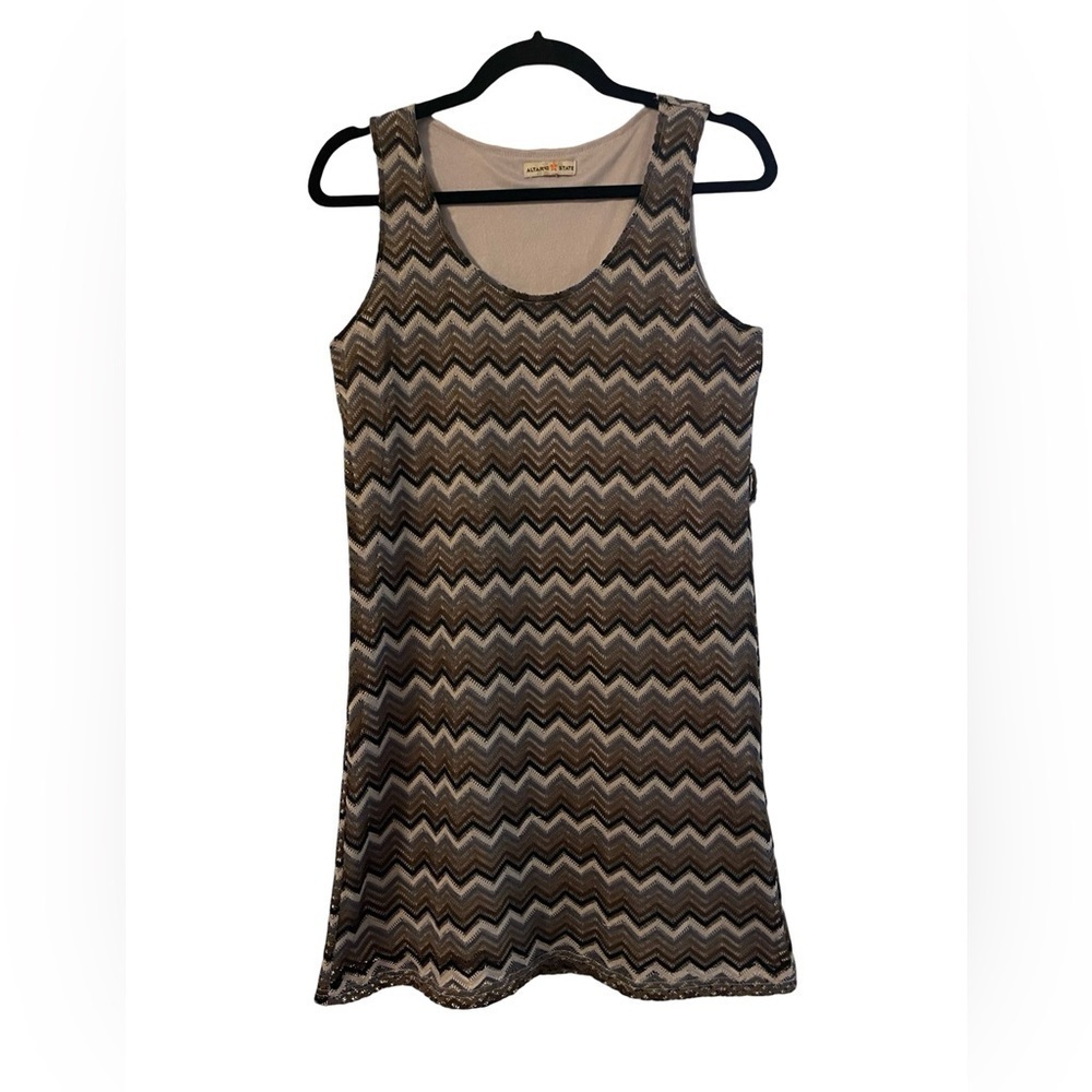 Altar’d State Lined Chevron Multi Color Mini Dress Size Large